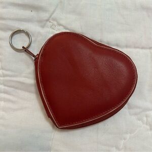 VTG Buxton Heart Coin Purse Red Velvet Touch Cowhide Leather Purse Charm Y2K